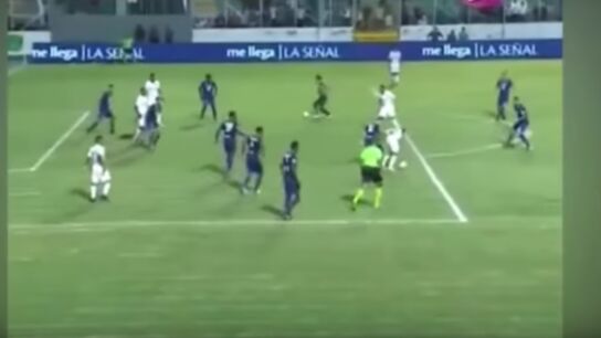 Un aficionado invade el campo en pleno partido