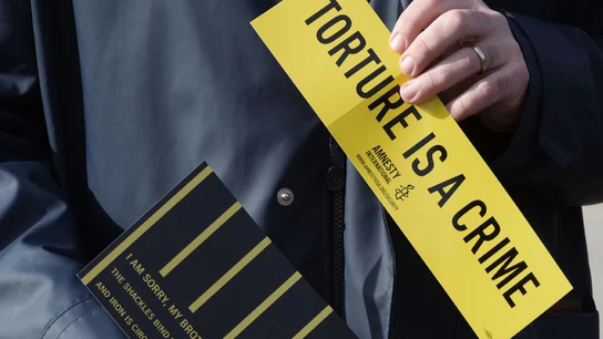 Miembros de Amnistia Internacional durante una protesta contra la tortura (Archivo) Miembros de Amnistia Internacional durante una protesta contra la tortura (Archivo)