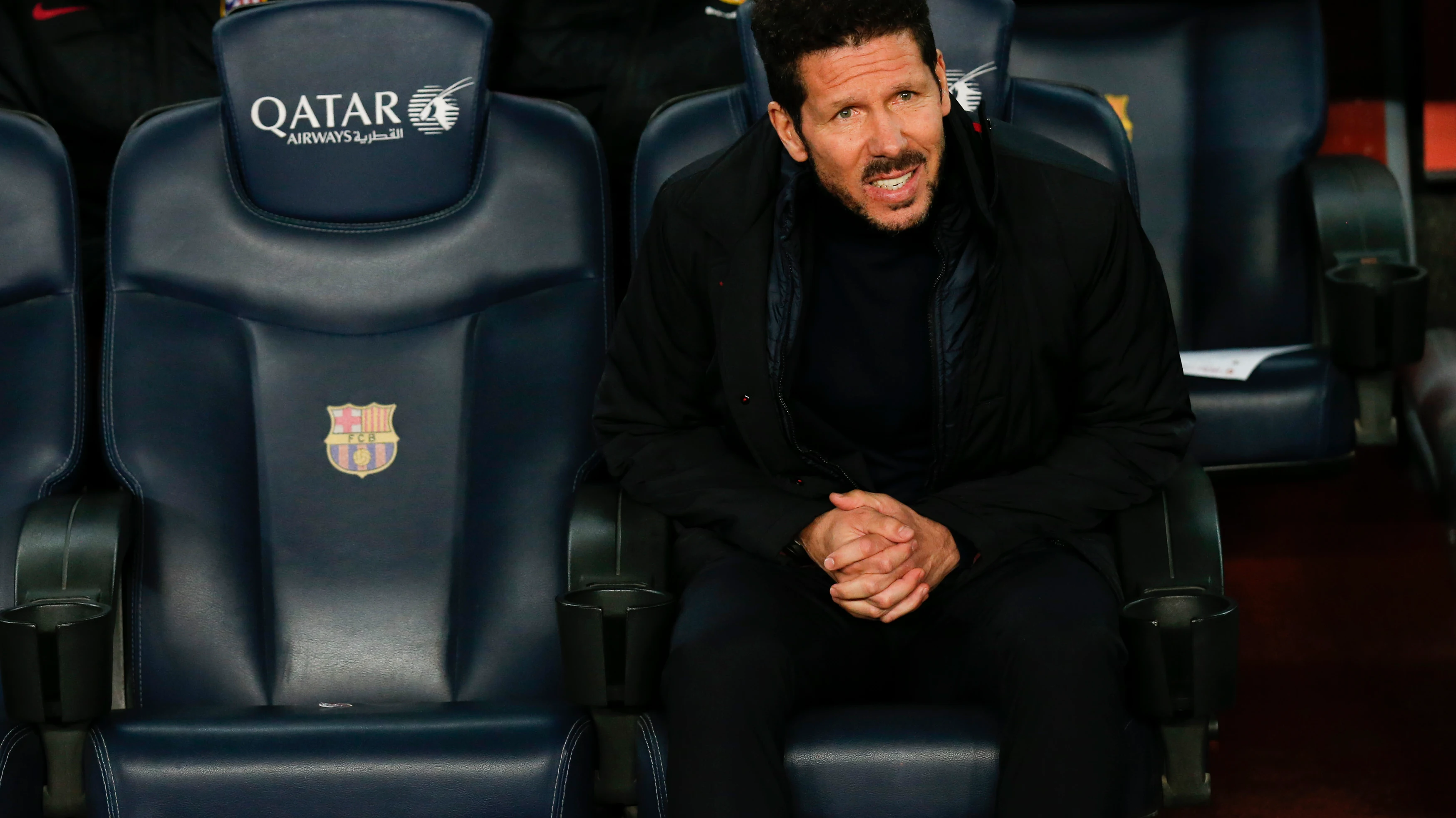 Simeone, durante el partido contra el Barcelona