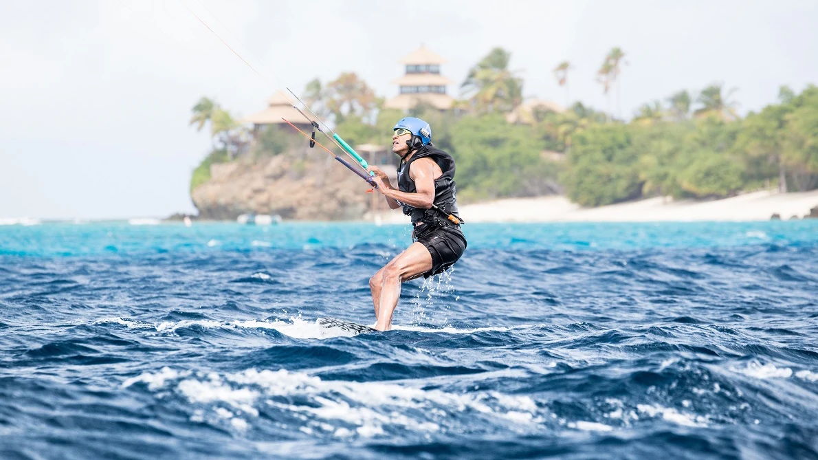 Obama haciendo kitesurf en las Islas Vírgenes