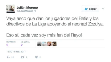 El tuit de Julián Moreno, de Podemos El tuit de Julián Moreno, de Podemos