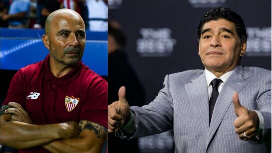 Sampaoli y Diego Armando Maradona