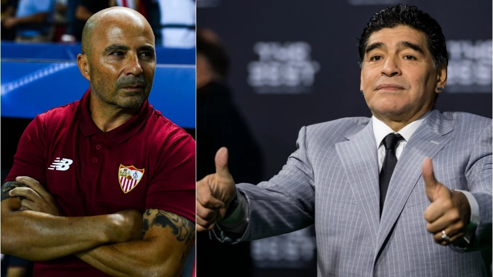 Sampaoli y Diego Armando Maradona Sampaoli y Diego Armando Maradona