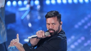Ricky Martin durante su actuación en el Festival de Sanremo