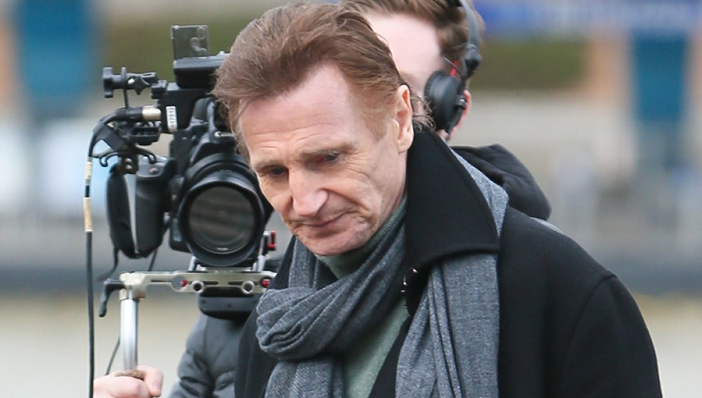 Liam Neeson en un rodaje