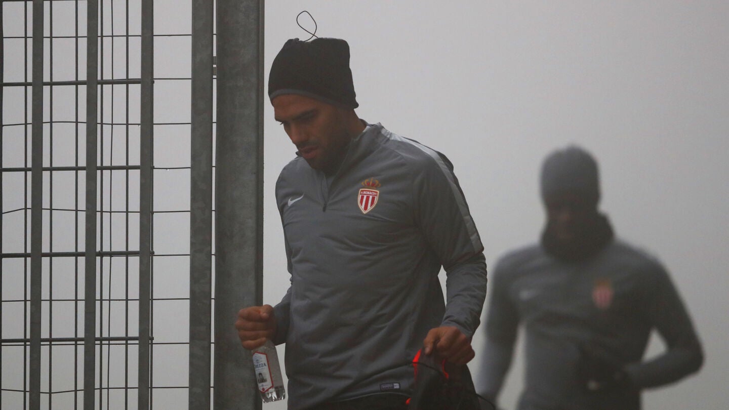 Falcao, en un entrenamiento del AS M&oacute;naco