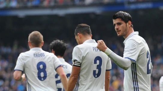 Morata celebra un gol con el Real Madrid Morata celebra un gol con el Real Madrid