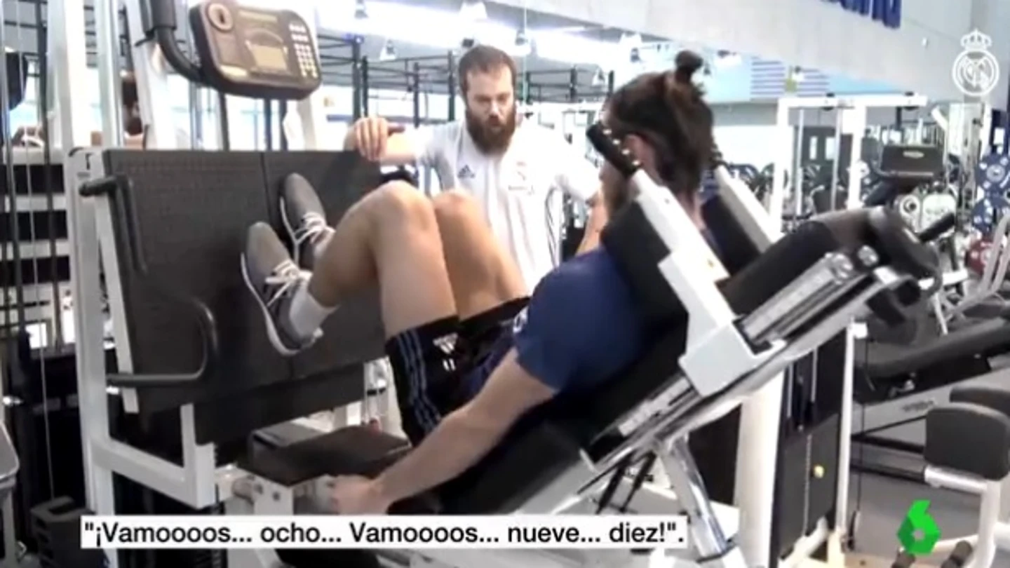 Gareth Bale se ejercita en el gimnasio Gareth Bale se ejercita en el gimnasio