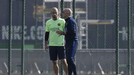 Mascherano en el entrenamiento Mascherano en el entrenamiento