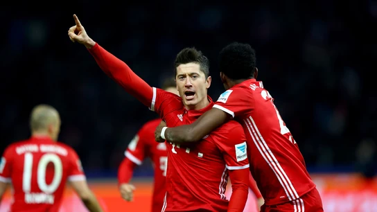 Lewandowski celebra su gol ante el Hertha Lewandowski celebra su gol ante el Hertha