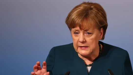 Angela Merkel durante su discurso Angela Merkel durante su discurso