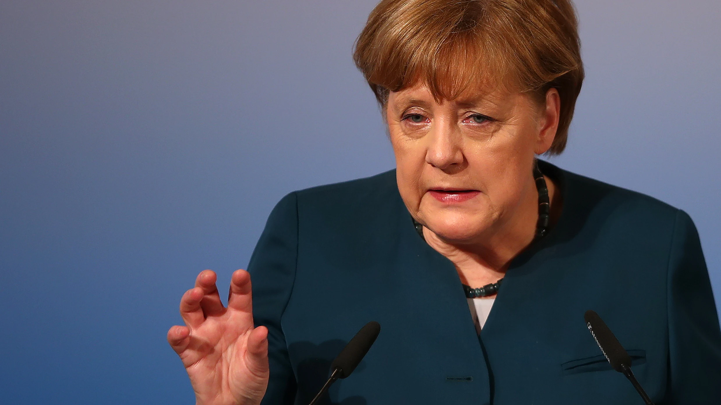 Angela Merkel durante su discurso