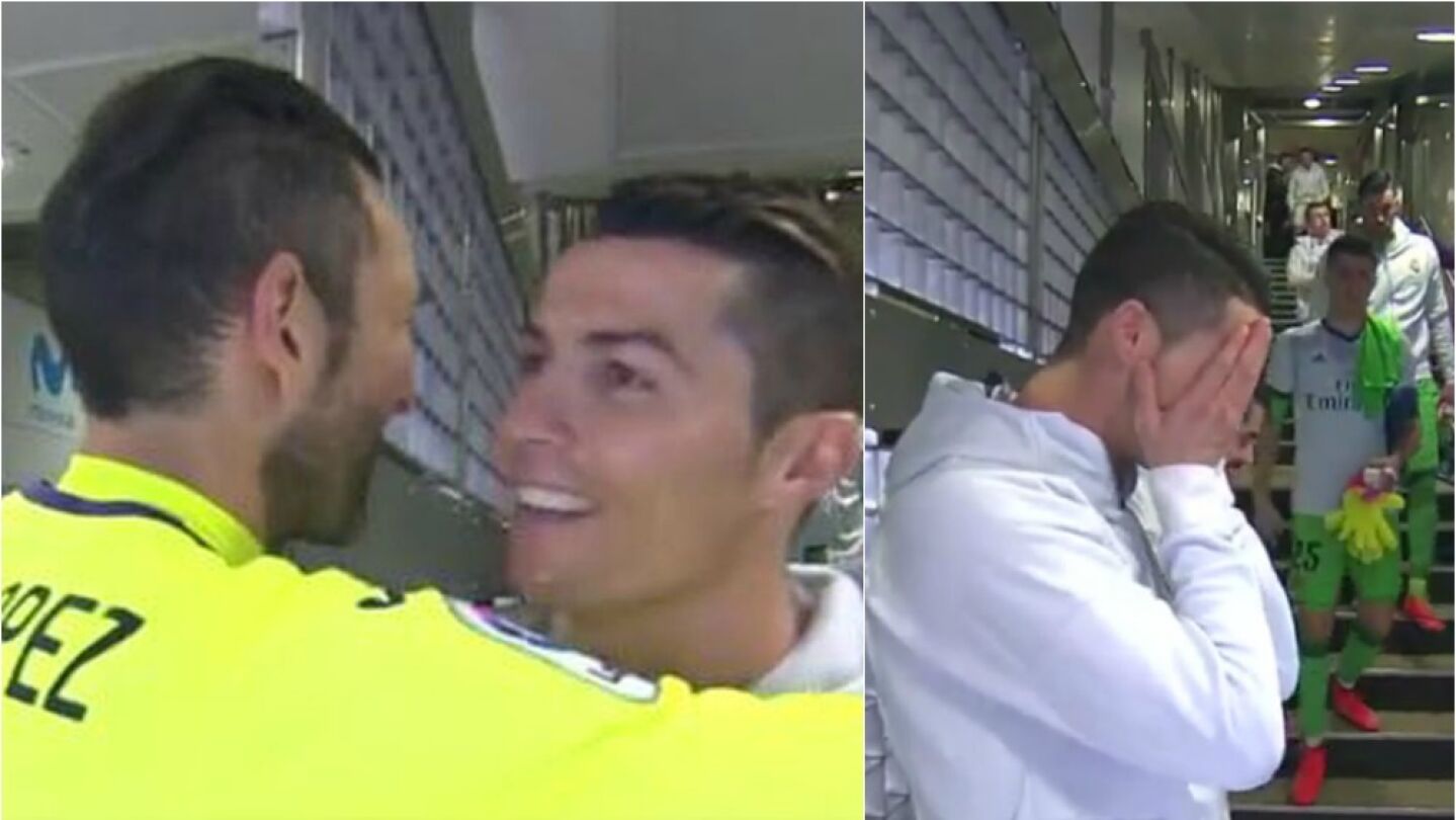 Cristiano Ronaldo y su saludo a Diego L&oacute;pez