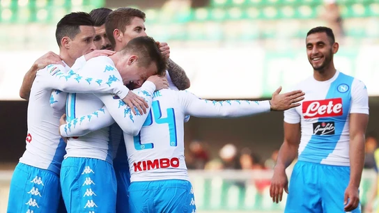 El Nápoles celebrando uno de los goles El Nápoles celebrando uno de los goles