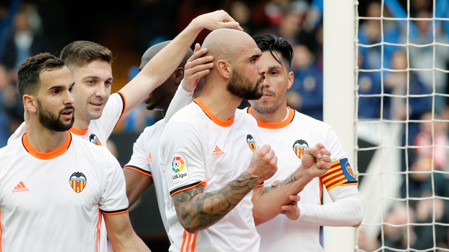 El Valencia celebrando uno de los goles