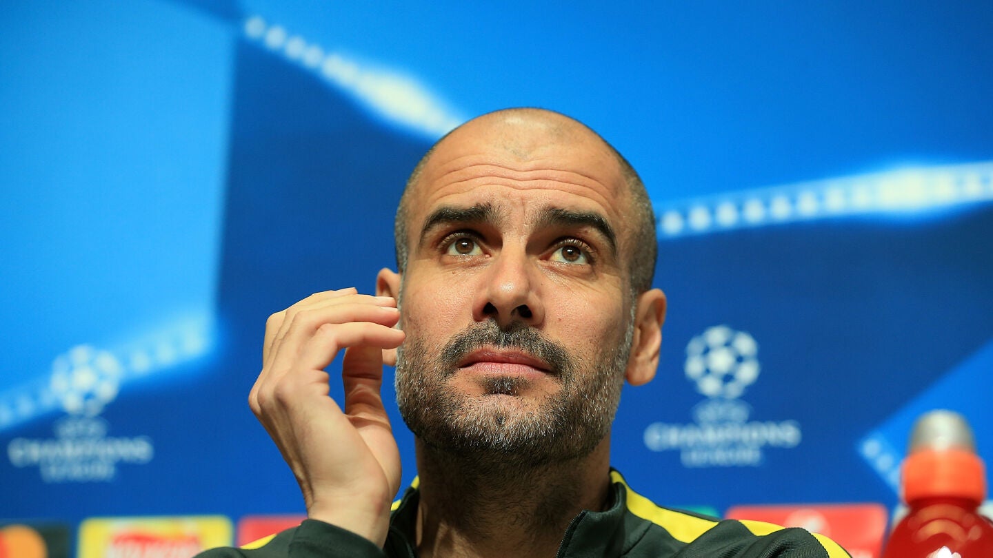 Pep Guardiola en sala de prensa