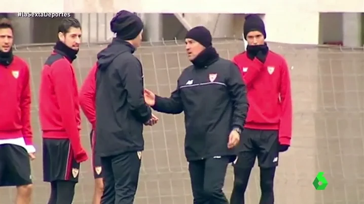 Frame 13.708888 de: Tensión entre Nasri y el preparador físico del Sevilla durante el entrenamiento