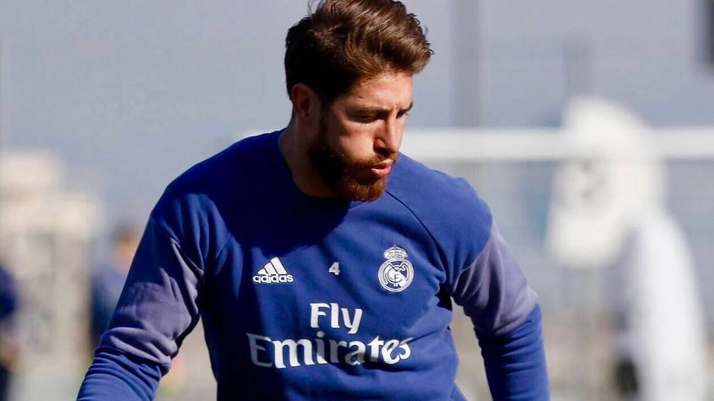 Sergio Ramos, durante el entrenamiento del Real Madrid Sergio Ramos, durante el entrenamiento del Real Madrid