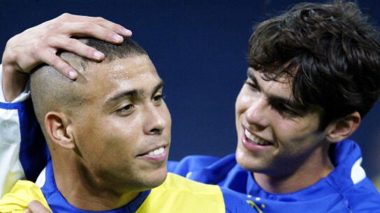 Ronaldo, junto a Kak&aacute; en el Mundial de 2002