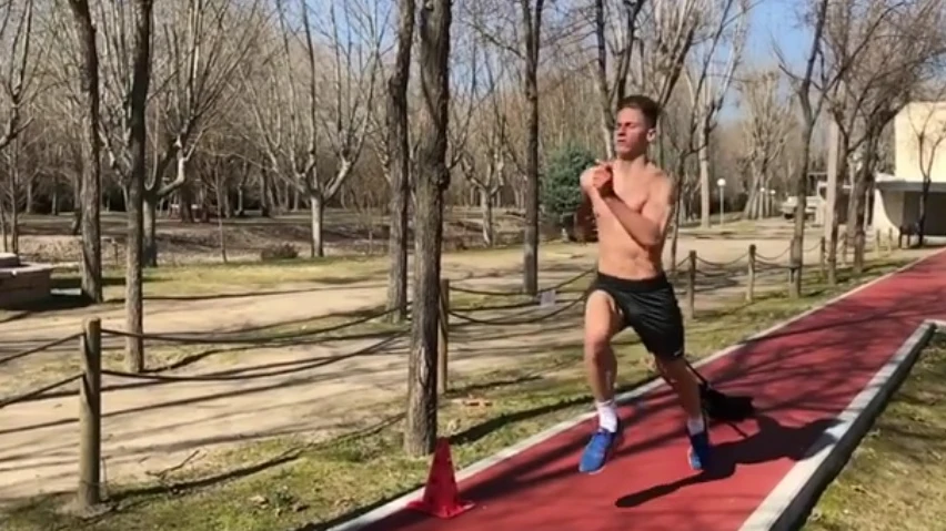 Marcos Llorente entrenando en su día libre