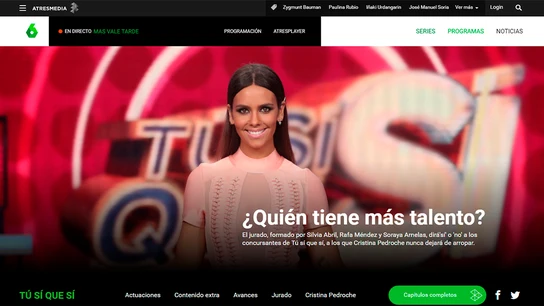 Imagen del site de Tú sí que sí Imagen del site de Tú sí que sí
