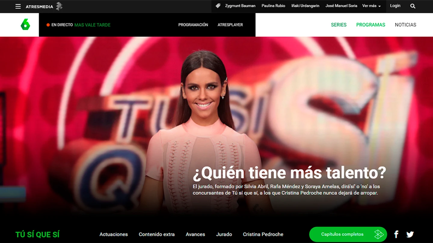 Imagen del site de Tú sí que sí Imagen del site de Tú sí que sí