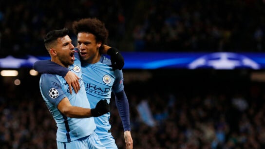 Ag&uuml;ero celebra un gol ante el M&oacute;naco