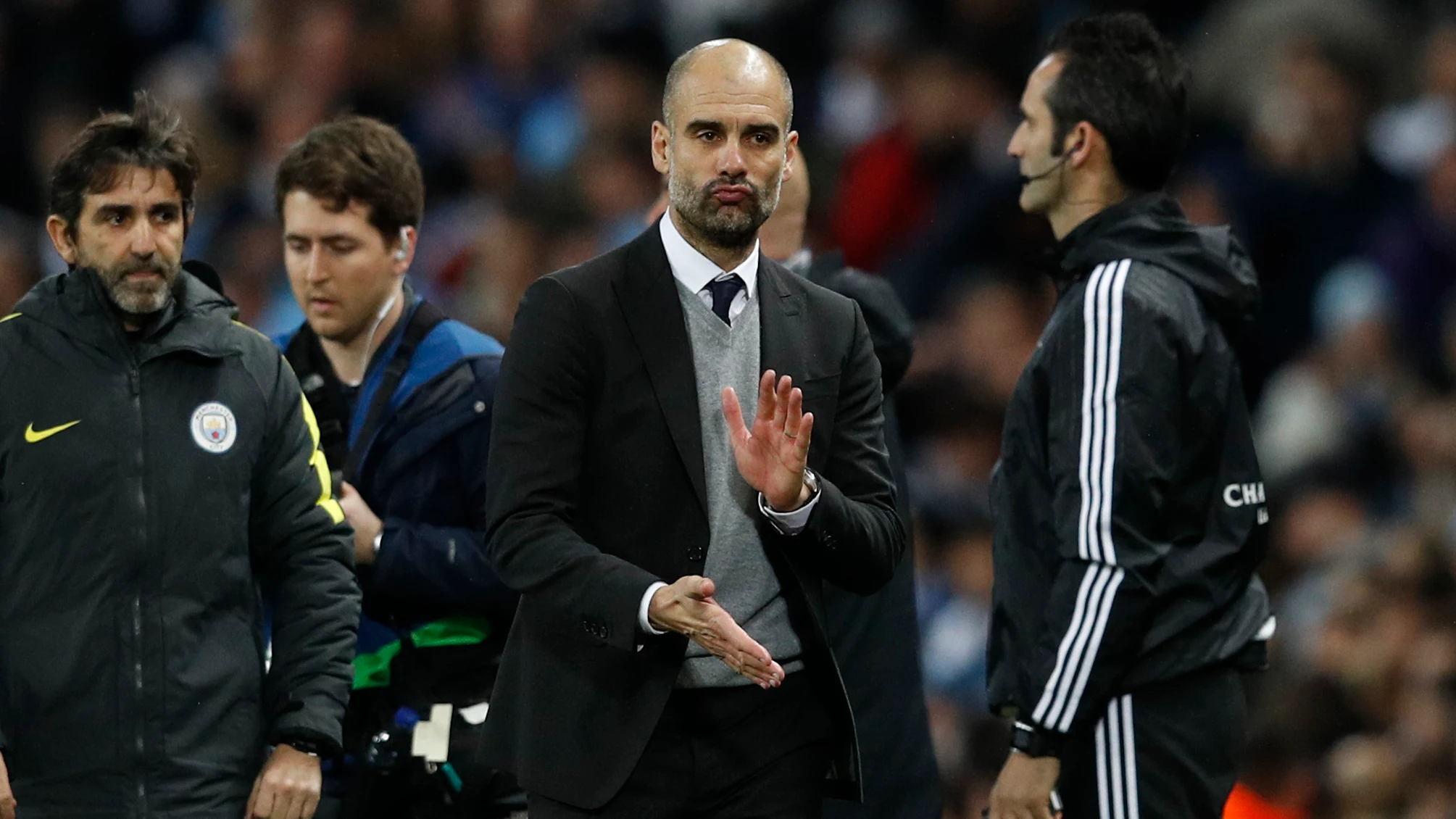 Pep Guardiola, en el Etihad Stadium