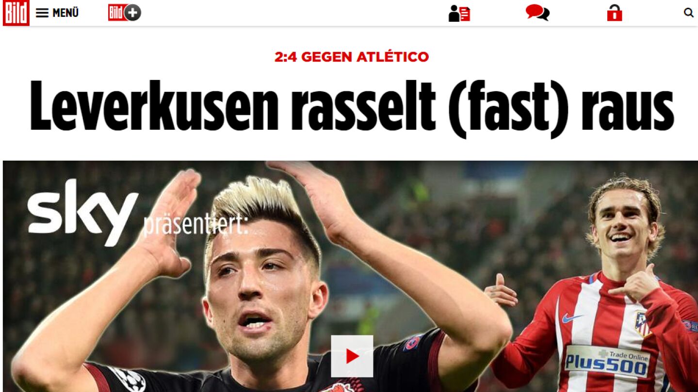 La portada de Bild tras la victoria del Atlético de Madrid