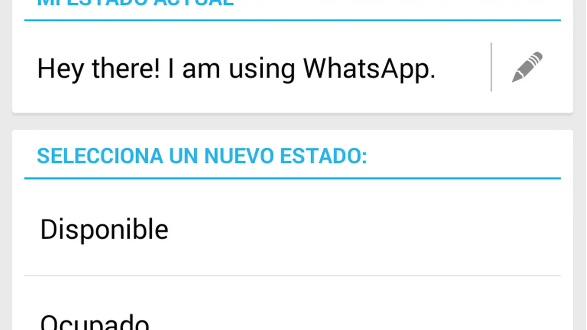Antiguos estados de Whatsapp, ahora 'Tagline'