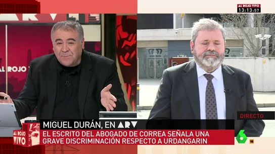 Frame 8.388138 de: Miguel Durán, abogado de Crespo: "El tribunal que ha condenado a mi cliente no hubiera tenido la misma 'heroicidad' con Urdangarin" Frame 8.388138 de: Miguel Durán, abogado de Crespo: "El tribunal que ha condenado a mi cliente no hubiera tenido la misma 'heroicidad' con Urdangarin"