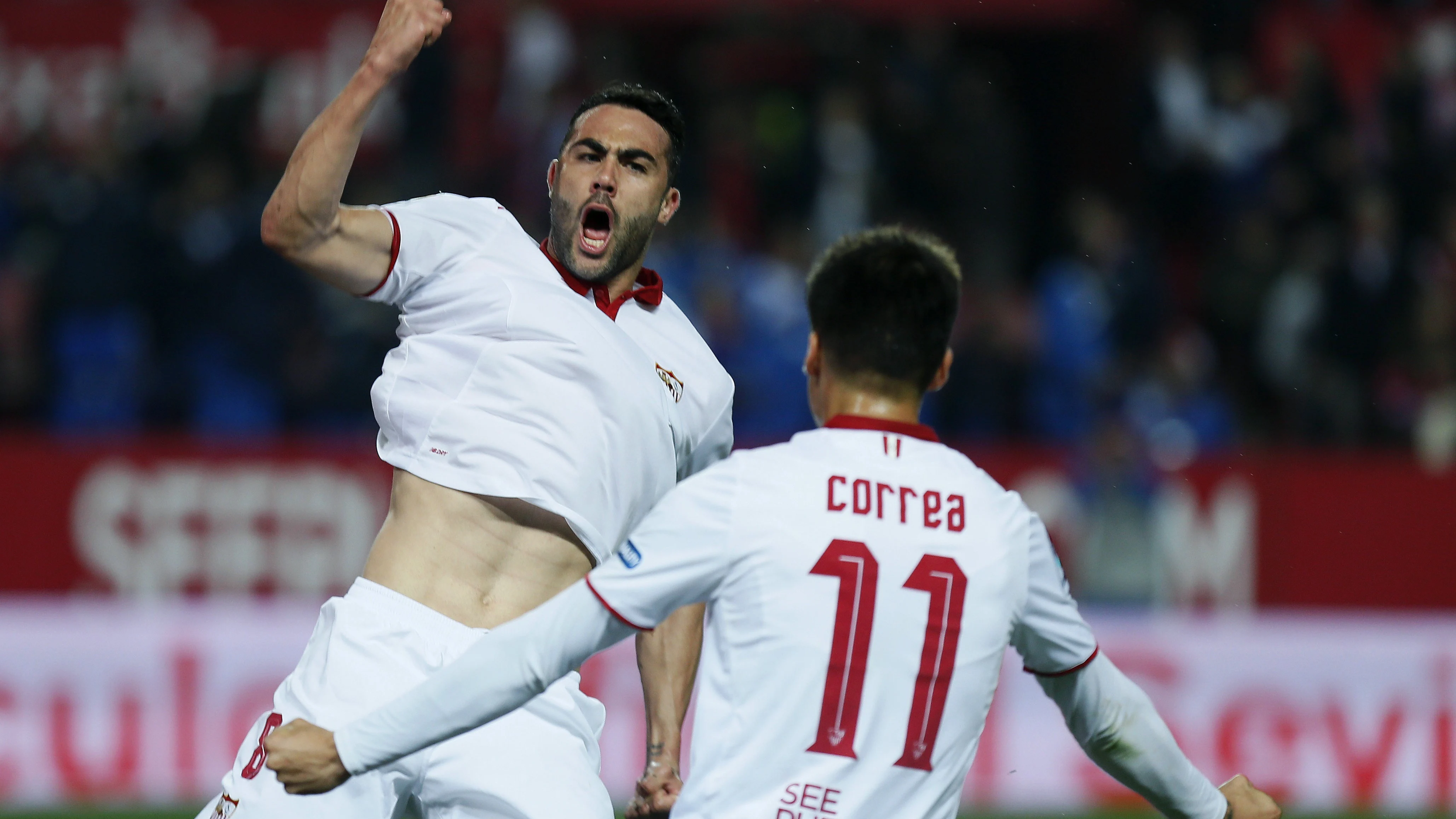 Iborra celebrando el gol del encuentro