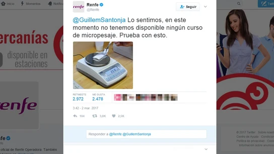 Contestación viral del Renfe Contestación viral del Renfe