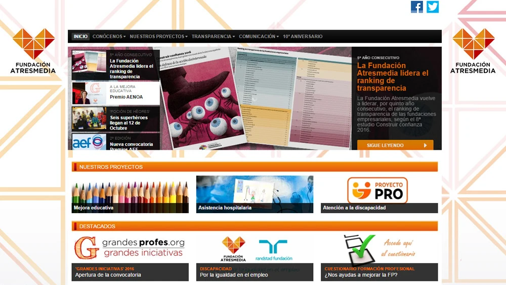 Web de la fundación Atresmedia