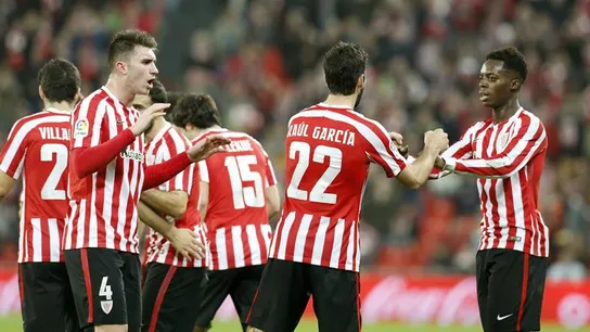 Los jugadores del Athletic celebran un gol Los jugadores del Athletic celebran un gol