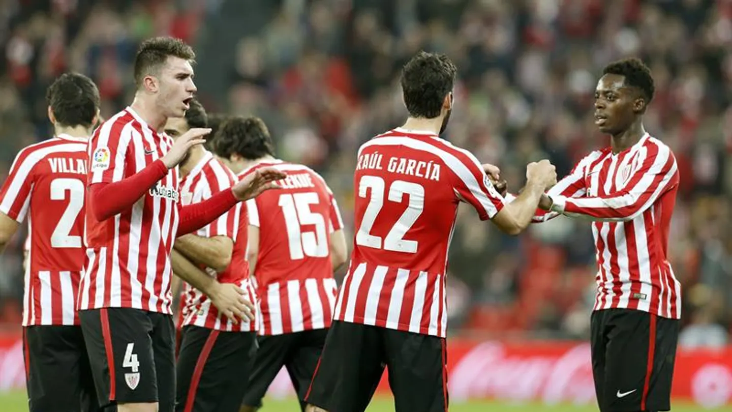 Los jugadores del Athletic celebran un gol Los jugadores del Athletic celebran un gol