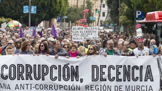 Manifestaci&oacute;n contra la corrupci&oacute;n en Murcia