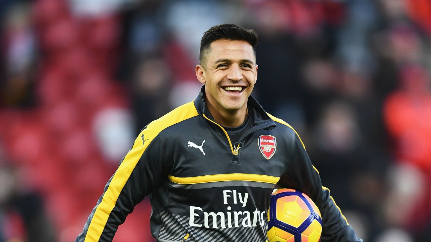 Alexis S&aacute;nchez antes del partido frente al Liverpool