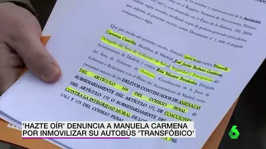 Frame 5.864489 de: Hazte Oír denunciará a Manuela Carmena por el "repetido acoso" a su autobús contra la transexualidad Frame 5.864489 de: Hazte Oír denunciará a Manuela Carmena por el "repetido acoso" a su autobús contra la transexualidad