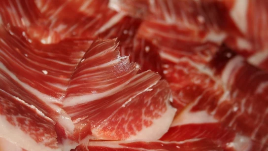 Imagen de archivo de jamón cortado Imagen de archivo de jamón cortado