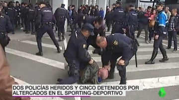 Incidentes antes del Sporting - Deportivo