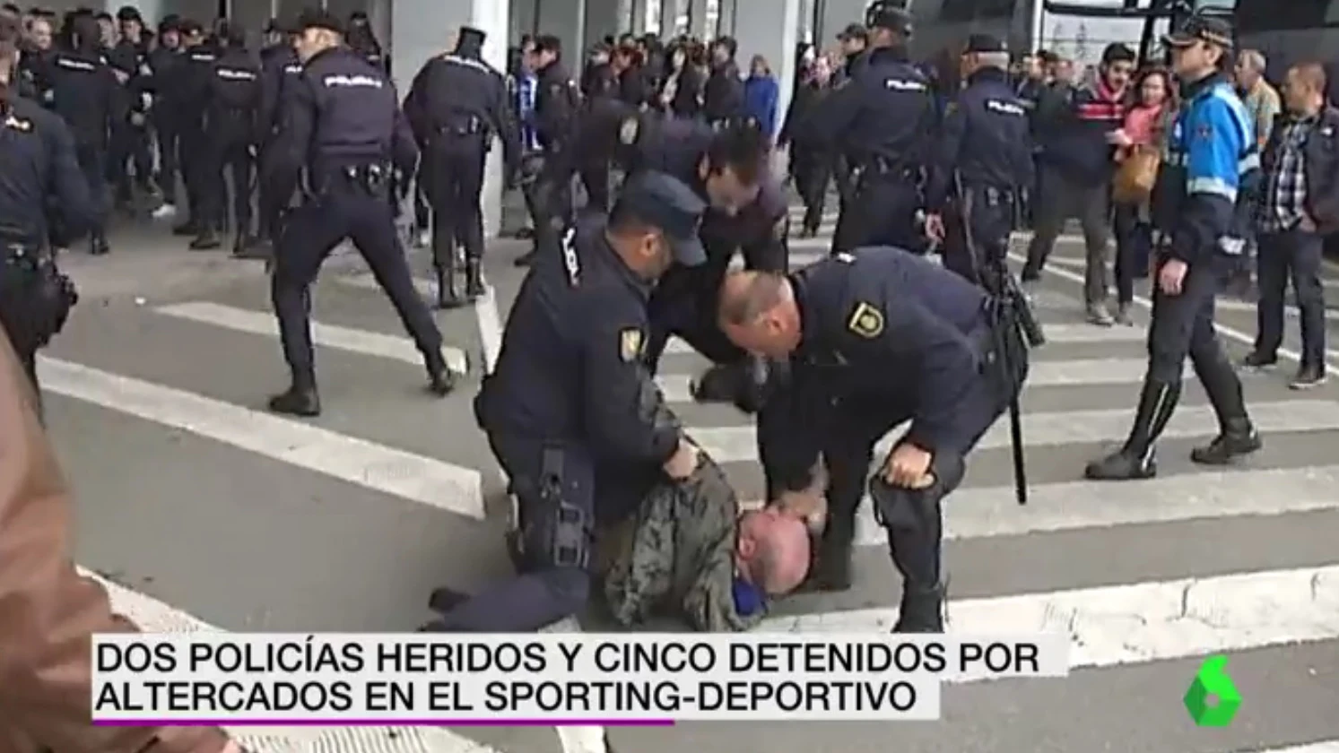 Incidentes antes del Sporting - Deportivo