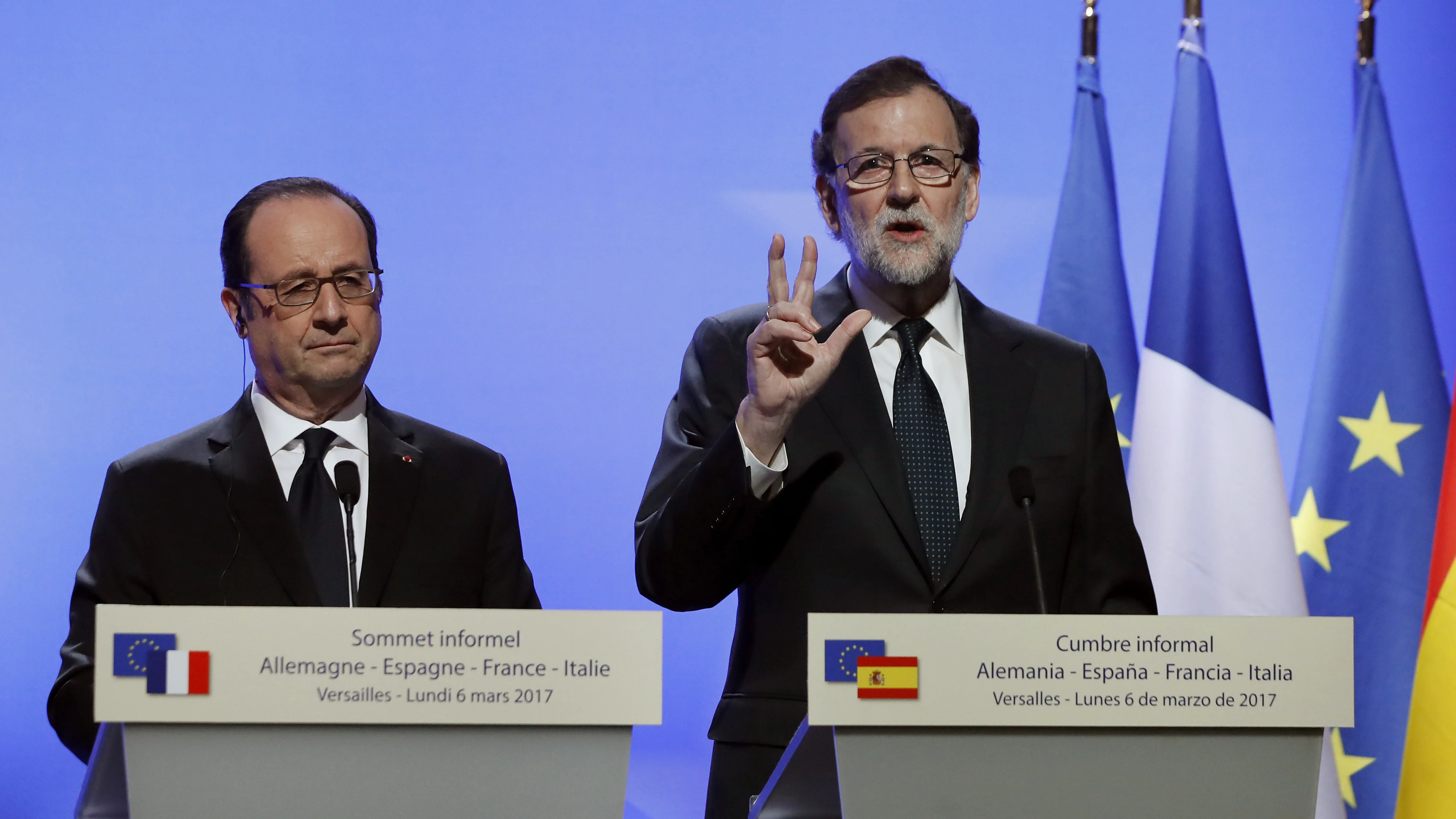Mariano Rajoy junto a Hollande Mariano Rajoy junto a Hollande