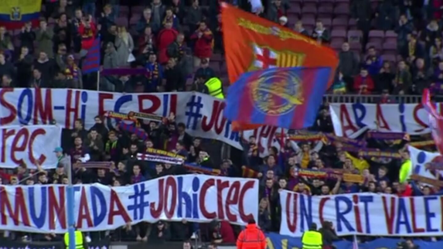 La afici&oacute;n del Bar&ccedil;a conf&iacute;a en la remontada