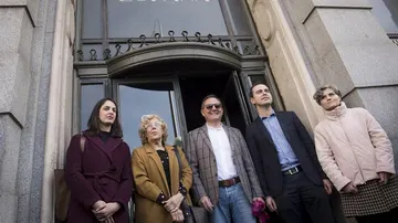 Manuela Carmena, José Manuel Calvo, Rita Maestre y el presidente del grupo Baraka, Trinitario Casanova