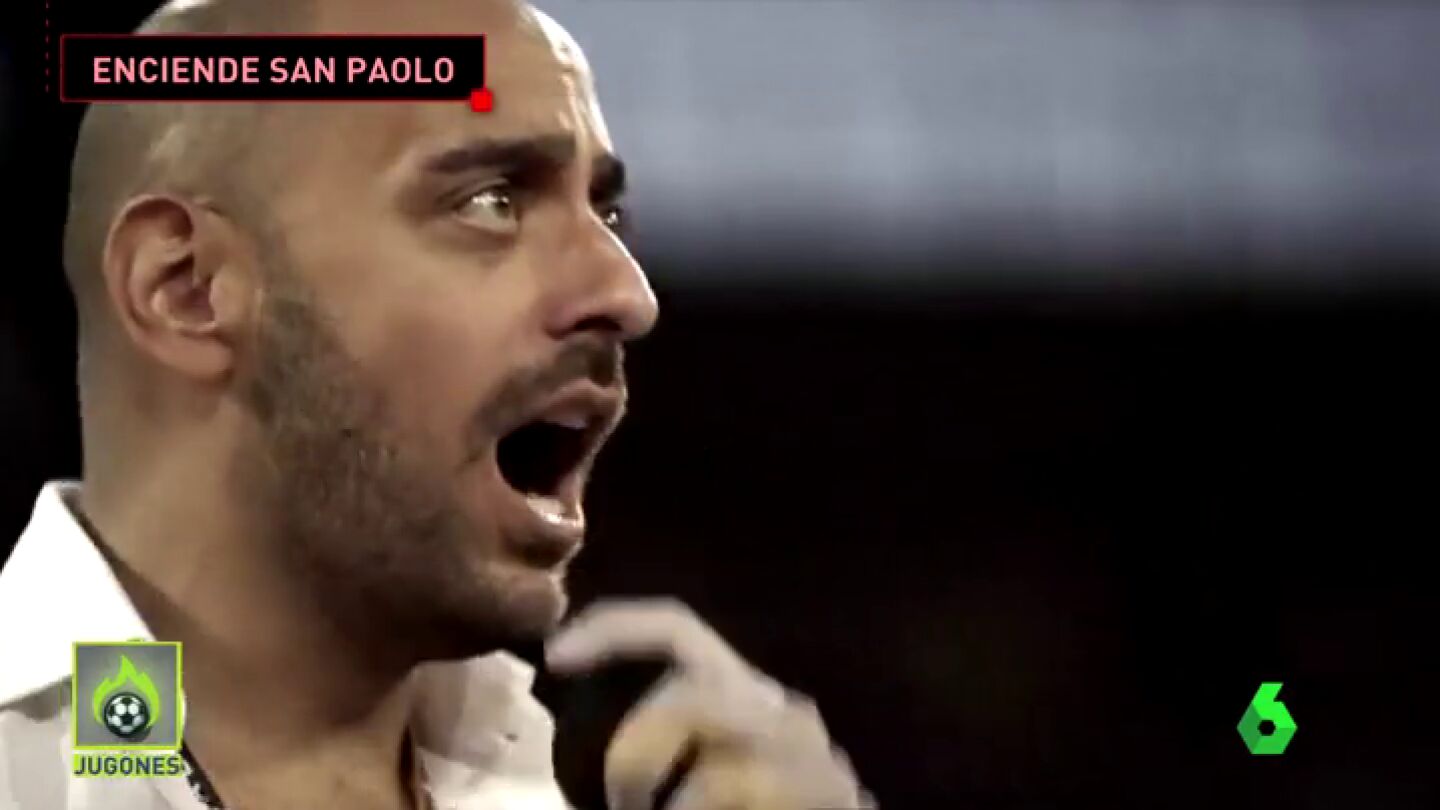 Frame 22.795 de: Bellini, el jugador n&uacute;mero 12 del N&aacute;poles: as&iacute; es el espectacular speaker de San Paolo