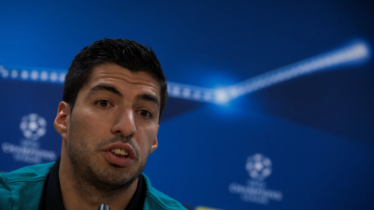 Luis Suárez, durante la rueda de prensa Luis Suárez, durante la rueda de prensa