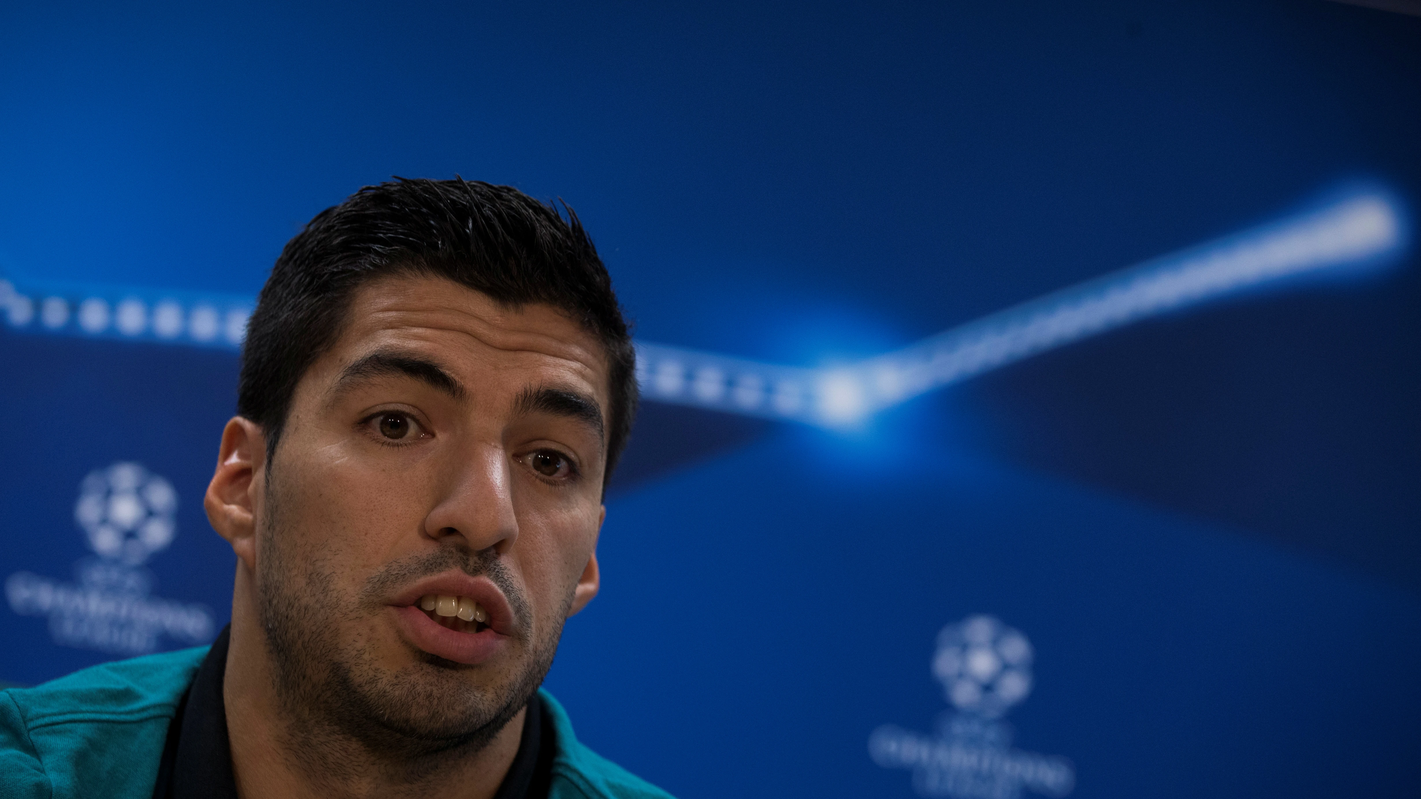 Luis Suárez, durante la rueda de prensa