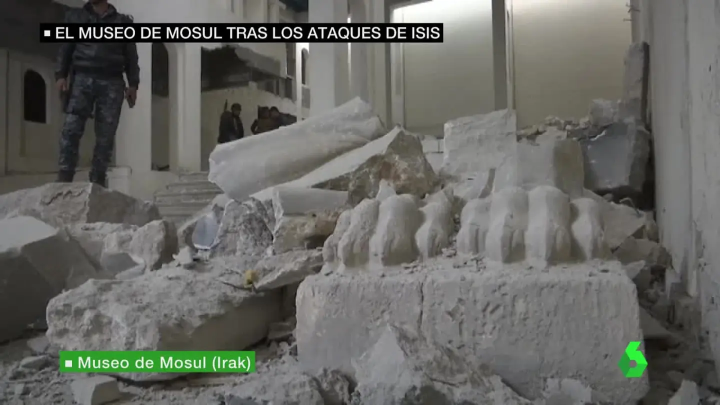 Destrucción en el museo de Mosul Destrucción en el museo de Mosul
