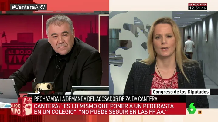 Frame 50.154869 de: El mensaje de Zaida Cantera al militar que la acosó: "Que tenga mujeres bajo su mando es como poner a un pederasta en un colegio" Frame 50.154869 de: El mensaje de Zaida Cantera al militar que la acosó: "Que tenga mujeres bajo su mando es como poner a un pederasta en un colegio"
